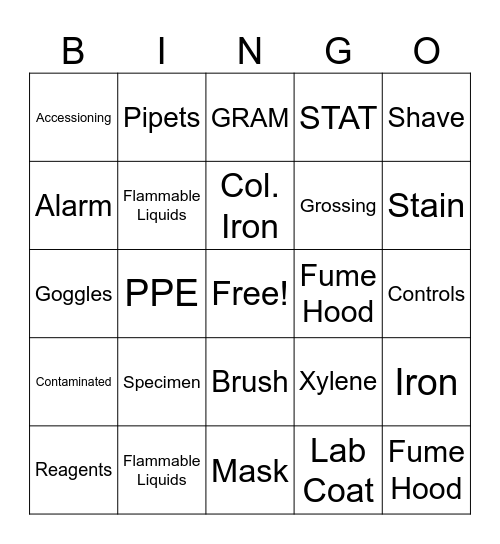 Lab Week Bingo Card