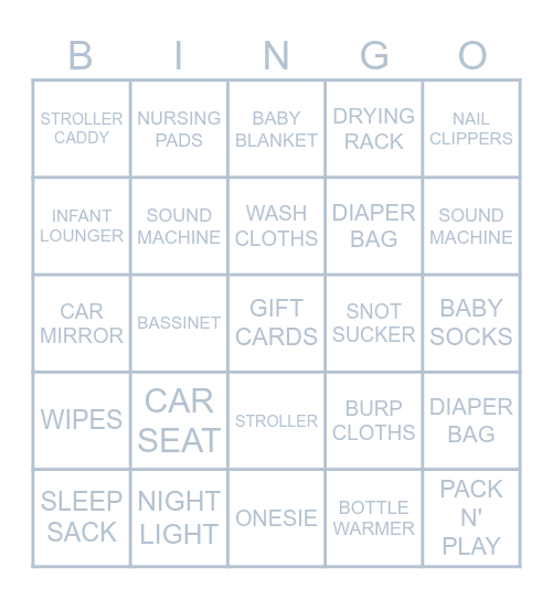 BABY BINGO Card