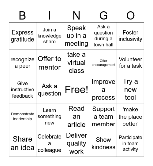 April BINGO Card