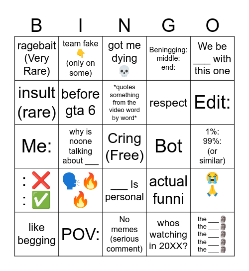 hdadijdiahdsu Bingo Card