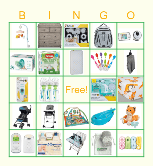 Baby Shower Bingo Card
