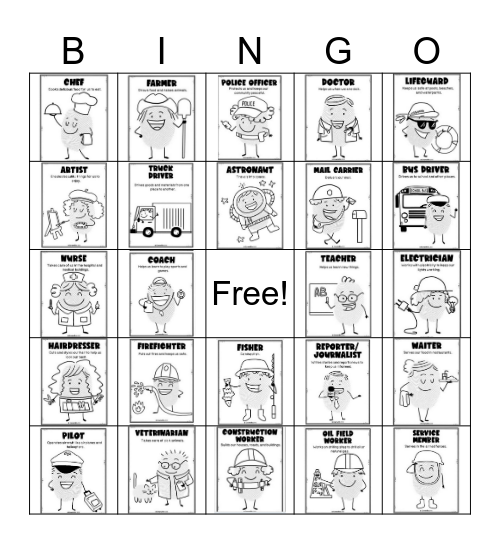 Career Exploration Bingo Card