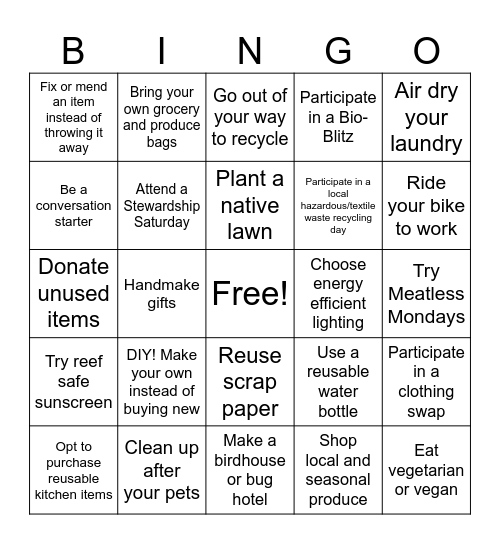 Green Thumb Bingo! Bingo Card