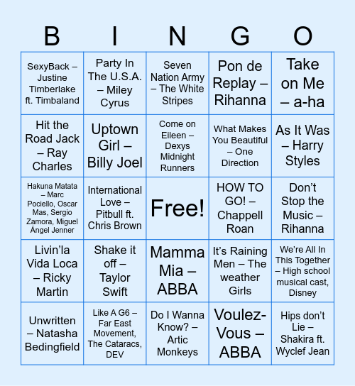 The Friend Finder Bingo Card