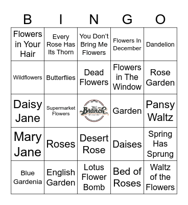 Floral Music Bingo Card