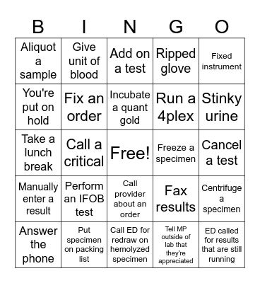 Jinkies!! It's Lab Bingo! Bingo Card