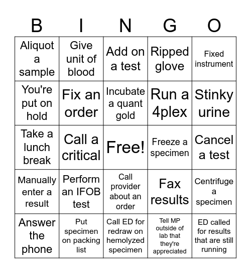 Jinkies!! It's Lab Bingo! Bingo Card