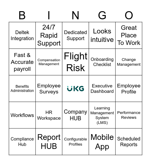 UKG 🤝  RED GATE Bingo Card