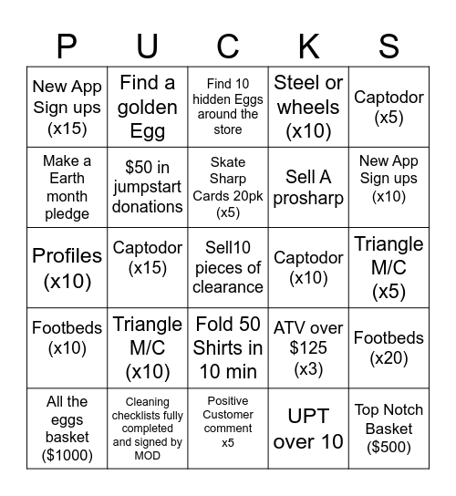 April Showers Bingo Card