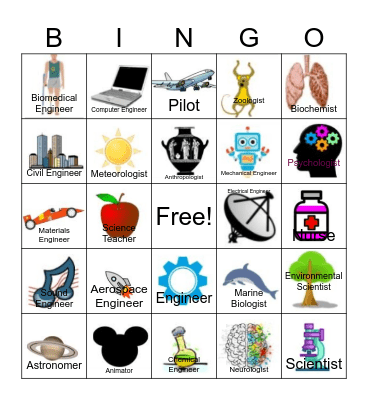 STEM Career Bingo Card