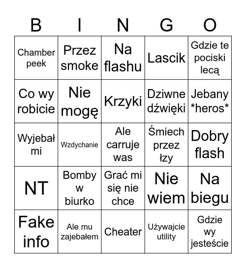 Valorant Bingo Card