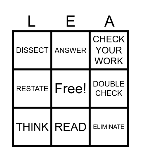 LEAP 2025 PHRASES Bingo Card