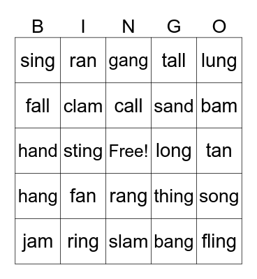 Glued Sound Bingo Card