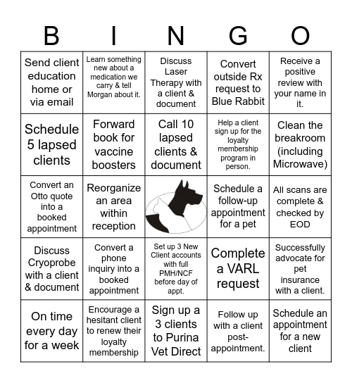 CSR Bingo Card