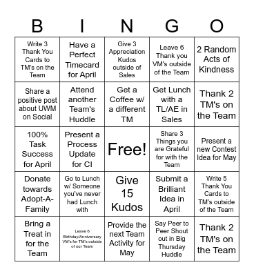 Sales Secret Service Bingo Card