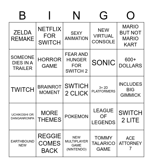 SWITCH 2 WITH BOO Bingo Card