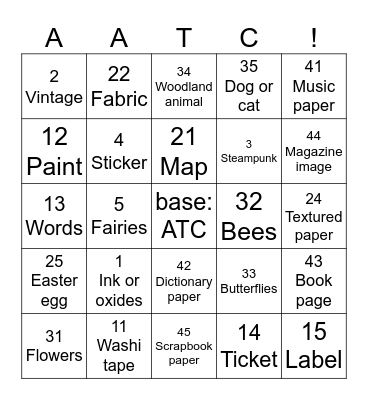 Inspiration station Bingo Card