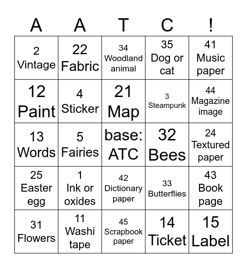 Inspiration station Bingo Card