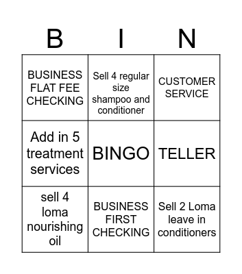 PRODUCTS Bingo Card