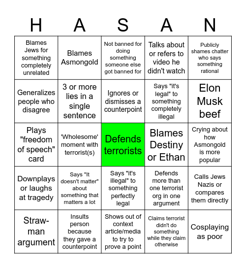 BINGO Card