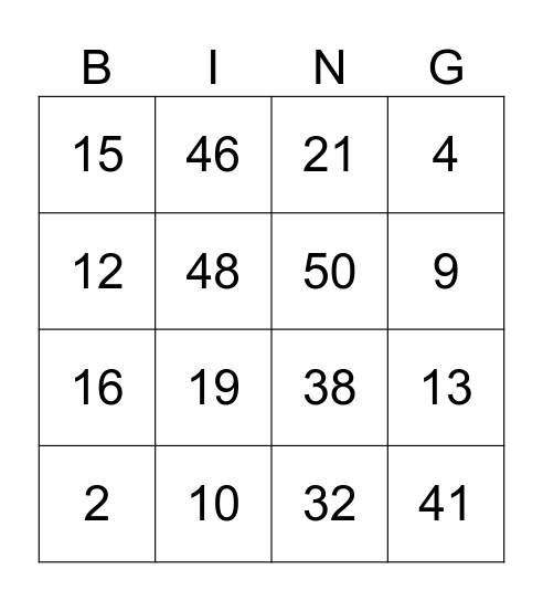 Wild Wild West Adults Bingo Card