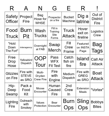2025 Crew Bingo Card