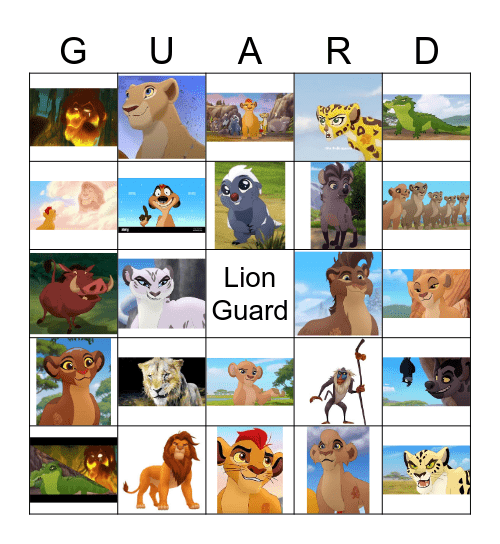 Lion Guard Bingo Card