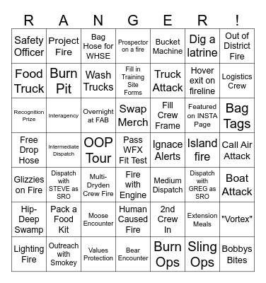 2025 Crew Bingo Card