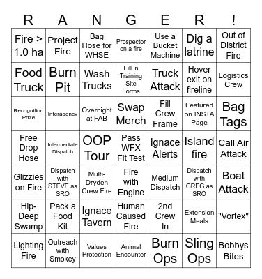 2025 Crew Bingo Card