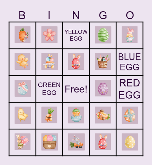 EASTER BINGO Card