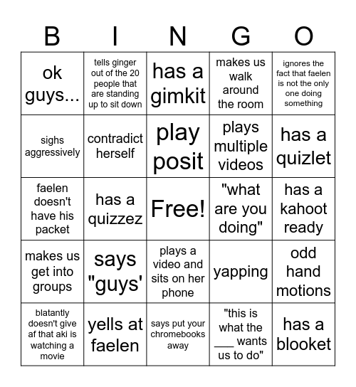 berkhart bingo Card