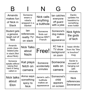 Black Panthers Bingo Card