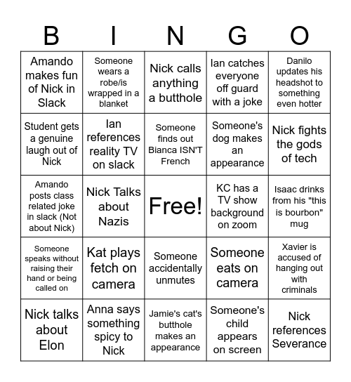 Black Panthers Bingo Card