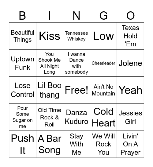 Music Bingo Card