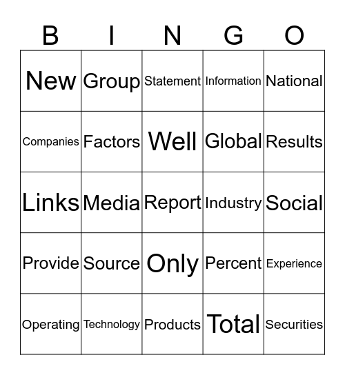 Transferable Journalism Bingo Card