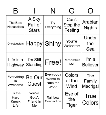 Movies Bingo Card