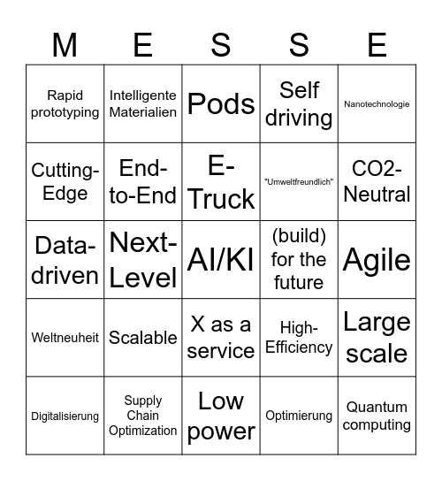 Messe Bingo Card