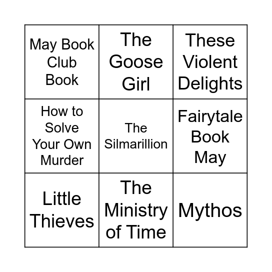 April May TBR Bingo 2025 Bingo Card