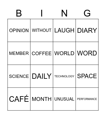 Key 1 Bingo Card