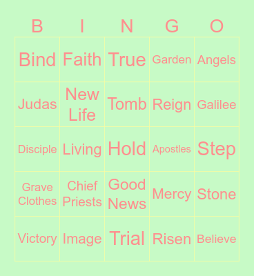Resurrection Sunday Bingo Card