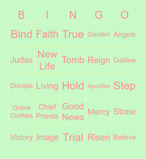 Resurrection Sunday Bingo Card