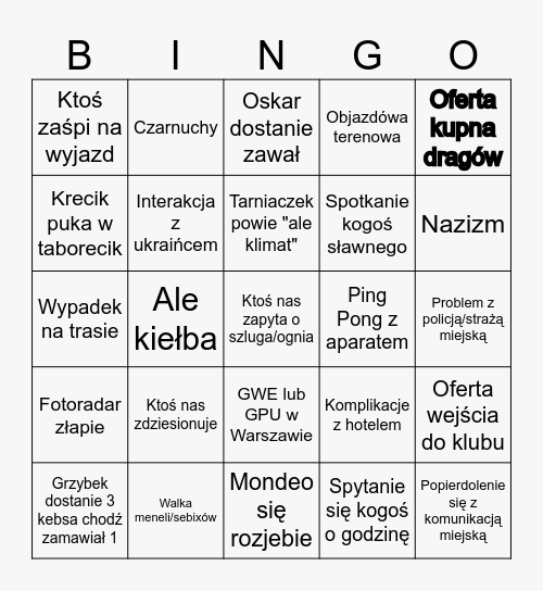 Warszawa i Słomczyn Bingo Card