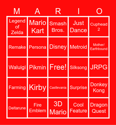 Switch 2 Direct Bingo Card