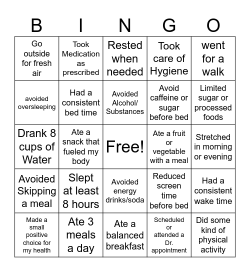 PLEASE Bingo Card