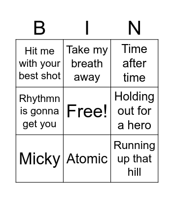 BOOMBOX BINGO Card
