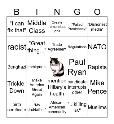 Debacle #2- Hot Mic Edition Bingo Card