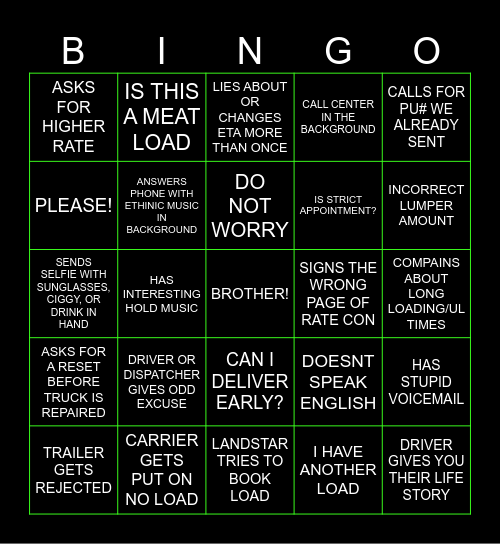 BROKER BINGO Card