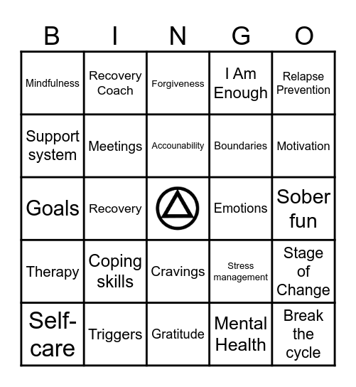 BINGO RECOVERY STYLE Bingo Card