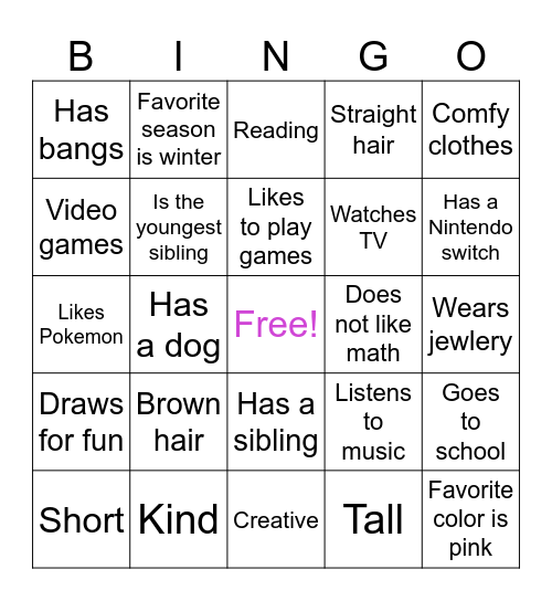 Relating to Others BINGOLo Bingo Card