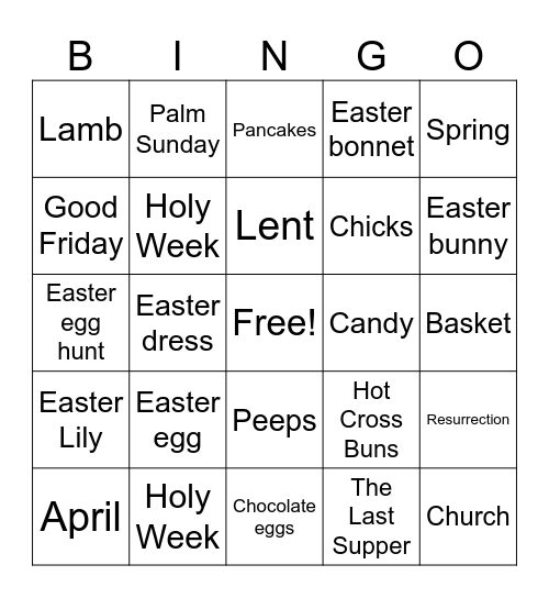 Easter! Bingo Card